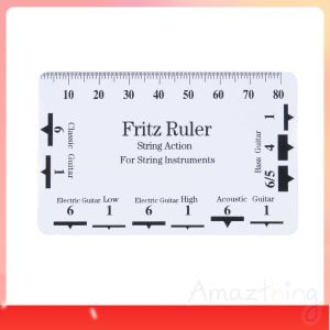 Amazthing Guitar String Action Gauge | String Pitch Ruler Card Luthier | Portable Fritz Ruler Pembaris