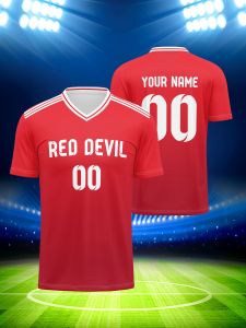 Jeans Fritz Custom 3D Print Red Devil Soccer Jersey Sporty Style Football Shirt for Men Women Training with Fast Delivery Cod Free Shipping High Quality Breathable