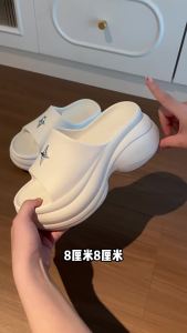 [Free Shipping] Thick-Soled Slippers With Added Height DIY With Rhinestone Shoe Decorations Trendy WomenS Summer Outdoor Wear Beach Anti-Slip Creative Sandals