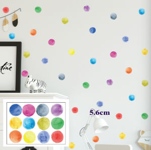 Watercolor Polka Dot Wall Stickers | Peel & Stick Nursery & Kids Room Wall Decals | Pastel Gold & Rainbow Colors | Local Stock | Fast 2-Day Delivery