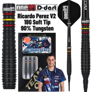 ONE80 SOFT TIP DART - 18G Ricardo Perez Player V2 90% Tungsten Soft Darts (DART ARROW LEMBUT)