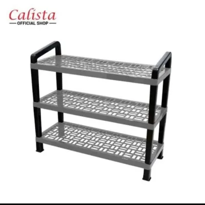 Rak sepatu plastik cosmic calista 3/4/5 susun/tempat sepatu sandal 3 susun termurah