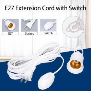 【BUY 1 TAKE 1】E27 Universal Bulb Extension Cord With Switch Socket Power AdapterLength 5M Kalle