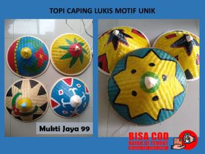 Topi Caping Petani Hias Tudung Tani Lukis Topi Tani Warna Unik Untuk Dekorasi