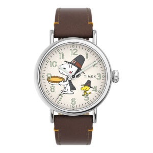 JAM TANGAN TIMEX TW2V60100 TIMEX ORIGINAL TW2V 60100 - PEANUTS SNOOPY - KULIT LA - COKLAT - TIMEX ORIGINAL - Jamdunia / Jam dunia JD18 # Jam Tangan Pria Jam Cowok Jam Tangan Anti Air  S003