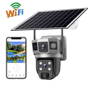 V380 Pro Solar Camera 4G /WIFI 12MP Outdoor Waterproof IP Camera Dual Lens 3 Screen Full HD CCTV  Infrared Waterproof Auto Tracking Smart Cameras