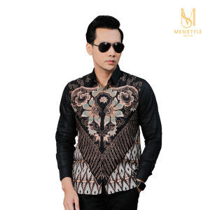 MENSTYLE BATIK - Kemeja batik pria Nahyan slimfit lapis furing bahan dobby lengan panjang