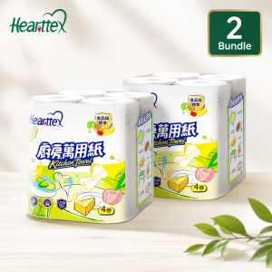 【Lucky Home】 【2/3/4Packs】心相印Hearttex Kitchen Paper Towels 4 Rolls per Pack 2-Ply Oil Water Absorbent Food Cleaning