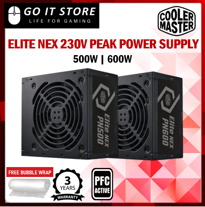 Cooler Master Elite Nex Pn500 500w Pn600 600w 230v Peak Power Supply Psu Mpw 5001 Acbk 2453