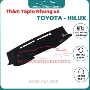 Thảm taplo nhung Toyota HILUX đời 2011 - 2012 2017 - 2024 chống nóng tốt chống trơn trượt vừa khít theo xe