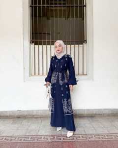 Alexa Dress Ceruty Outer Brukat Gaun Lebaran 2025 Mewah Dress Wanita Kondangan Gamis Kekinian
