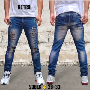 VD - (COD) - Celana Jeans Panjang Pria AFR99 Distro Sobek Lutut Robek Ripped Slimfit Stretch Terbaru - Celana Panjang Jeans Sobek Slimfit Pria - CELANA PANJANG JEANS MODEL SOBEK SOBEK LUTU-BAHAN PREMIUM