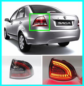SAGA BLM 2008 DYNAMIC LED REAR TAIL LAMP WITH SIGNAL RUNING (BLACK / RED) 2 PCS / SET