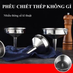 Phễu Inox 304 Lọc Cặn 13cm – Dụng Cụ Chiết Rót Dầu Ăn Mật Ong Nước Mắm Siro Chai Lọ Nhanh Gọn