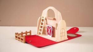 Montessori Barn Toys Baby Simulation Farm Wooden Toy Baby Education Enlightenment Scene Layout Interactive Puzzle Toy Baby Gift