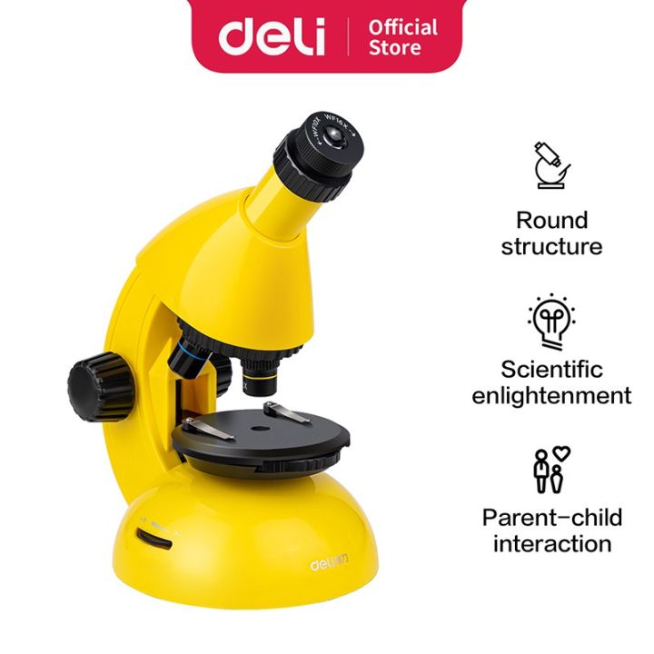Microscope Scale Yellow Deli Education Microscope Yellow Round Structure Scientific ...
