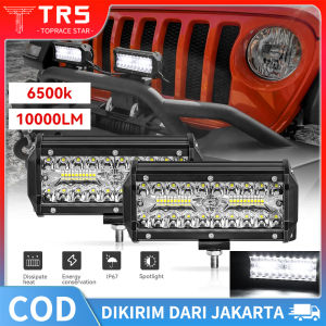 2PCS Lampu Tembak Offroad LED 36 Mata 3 Susun Super Terang 6000K Motor Mobil 120W Watt 12V 24V 7inch Lampu Spot Lampu Banjir Lampu Sorot