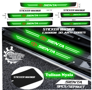 stiker sillplat karbon 3d toyota sienta 1/4/5/9pcs karbon 3d pelindung pijakan