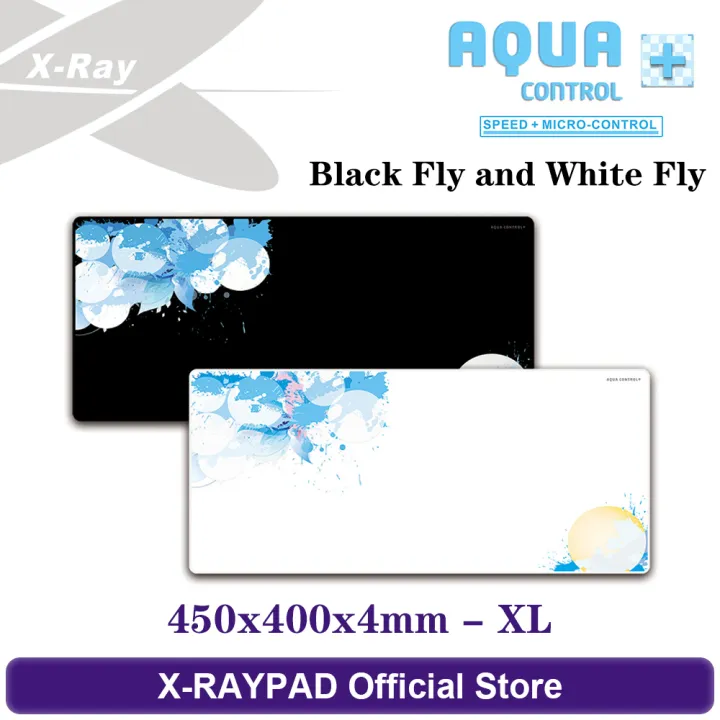 Xraypad Aqua Control Plus AC+ Gaming Mouse Pads Black Fly and White Fly XL size - 450x400x4mm