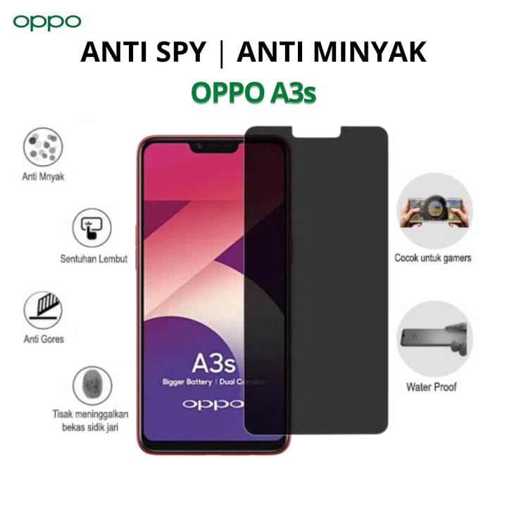 Anti Glare Oppo A3s Screen Guard Price Tempered Glass Anti Spy