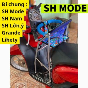 Ghế đi chung xe máy SH Mode - Grande - Liberty cho bé (Nâng Cấp) GHẾ GA XẾP GẤP GỌN CÓ DÂY ĐAI AN TOÀN