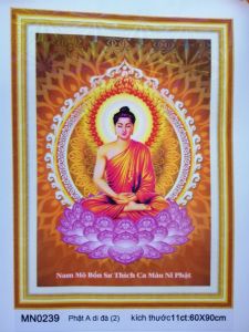 Tranh thêu chữ thập Phật Thích Ca thêu full (chưa thêu) MN0239
