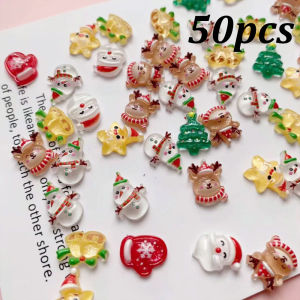 ZEEMIN 12 Grids 3D Resin Christmas Nail Art Charms Cute Snowman Red Gloves Bell Nail Festival Accessories Cartoon Santa Claus Nail Deco