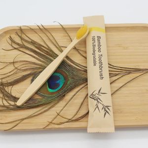 50/100Pcs Customisable Logo Bristle Bamboo Toothbrush Eco Friendly Wood Tooth Brushes Traveling Teeth Care Tools for Adults2026