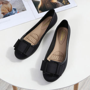 doll shoes for woman close / jelly doll shoe for women new Korean version of shallow flat shoes waterproof and wear-resistant womens shoes comfortable soft flat head work shoes