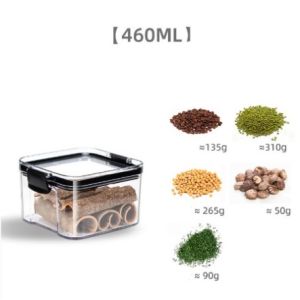 1800/1300/700/460ml Pantry Transparent Grain Food Fresh Box Airtight Container Seal Kitchen Refrigerator Noodle Pasta Box Multigrain Storage Tank Sealed Cans Airtight Storage Box Sealed Jar