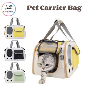 SKISOPGO Pet Carrier Bag Mesh Breathable Portable Pet Travel Bag Large Capacity Foldable Dog Cat Bag