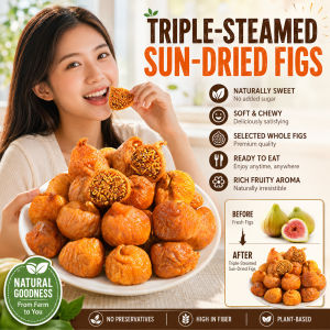 【Triple-Steamed And Sun-Dried】Natural Dried Figs Snack Organic Dried Figs Sugar-Free Low Fat Antioxidant Rich Premium Dried Fruit