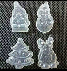 Set 4pcs Cetakan Puding Agar-agar Jelly Christmas Loyang Plastik Es Pudding Coklat Natal Kitchenware