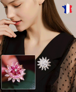 Zirconia Sunflower Brooch Elegant Costume Accessory Rotatable Suit Cheongsam Brooch