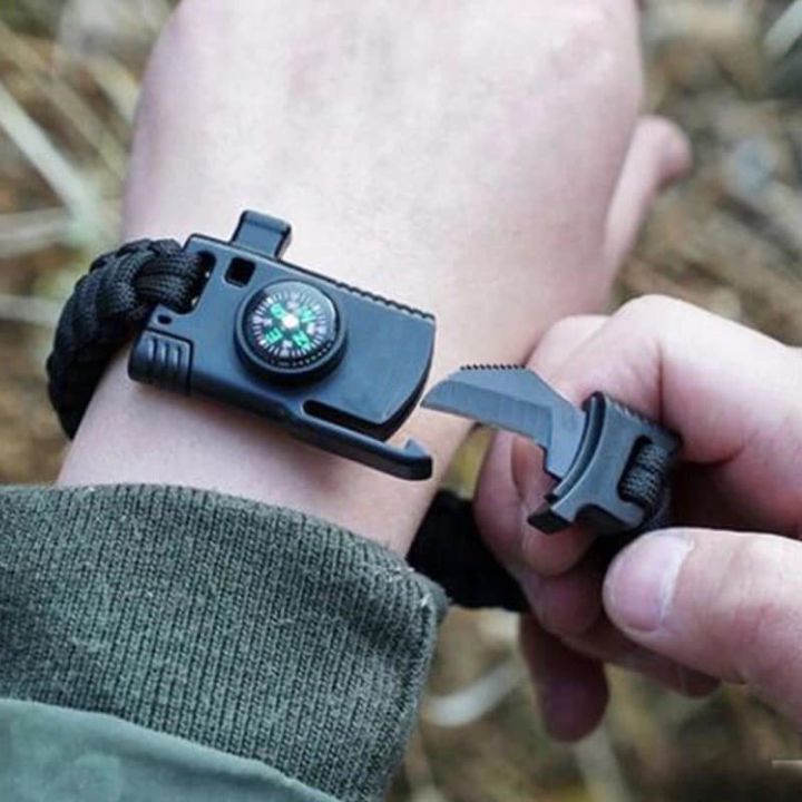 BECORATE In Compass Whistle Flint Fire Starter Survival