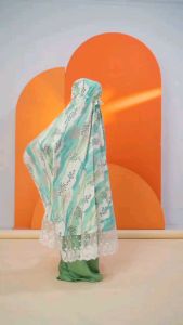 mukena rukuh alat sholat perlengkapan sholat wanita dewasa motif renda nirmala arrafi terbaru terlaris terkini modern bahan poly rayon bali syahrini exclusive adem tidak panas gratis ongkir COD bayar di tempat