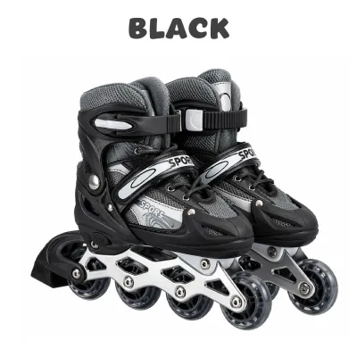 Kids Adjustable Inline Skates 🛼 | Double Lock | ABEC-7 Wheels | Breathable | Roller Skates for Boys & Girls Kasut Roda