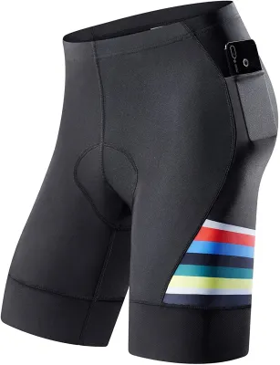 Mens Cycling Shorts with Pockets 20D Padded Cycling Pants Cycling Clothing Cycling Shorts with Bike Bag
