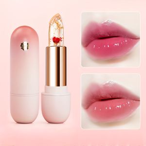 Flower Jelly Color-Changing Lipstick Smart Temperature-Sensitive Lip Balm Jelly Moisturizing Long-Lasting Non-Drying Transfer-Proof Fade-Resistant