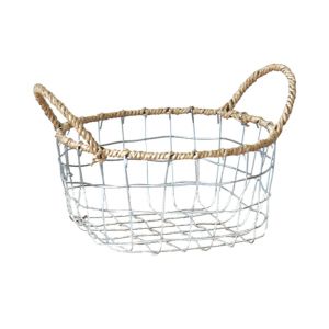 WEIYA Portable Wire Woven Basket Convenient Nordic Wire Storage Basket Decorative Metal Egg Container Iron Kitchen Fruit Storage Basket Home Decoration