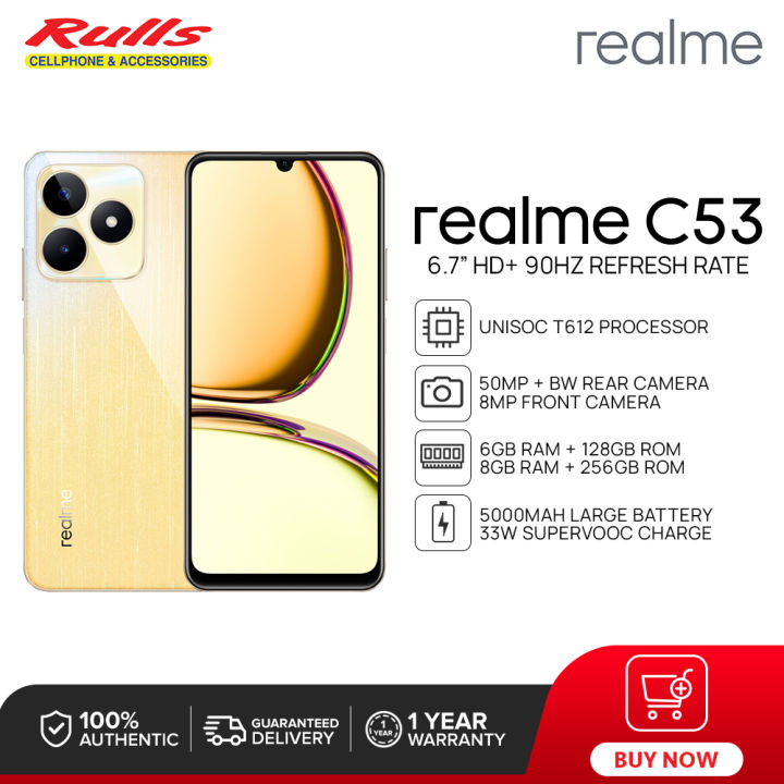 Realme C53 Smartphone, 6GB+128GB / 8GB+256GB, Unisoc T612, 6.7” HD+ 90Hz  Display, 50MP AI Camera, 5000mAh Battery, 33W SuperVOOC