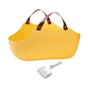 มีของแถมกกระบะทรายแมวพกพา ห้องน้ำแมว ขอบสูงกันกระเด็น กระบะทรายแมว พร้อมที่ตัก สามารถกันน้ำได้