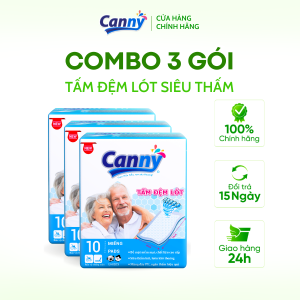 Combo 3 gói Tấm Đệm Lót Người Lớn Canny Siêu Mềm Mại Siêu Thấm Kháng Khuẩn (30 Miếng)