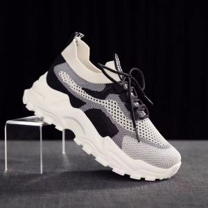 【In stock】Size 36-40 Womens Fashion Breathable Sneakers Mesh Sports Shoes Thick Sole Casual Running Shoes
