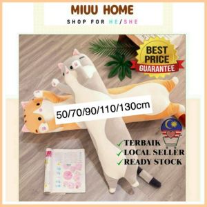 Cat Doll Fluffy Cute Comel Cat Pillow Cat Plush Toy Patung Kucing Bantal Peluk Kucing Kids Birthday Gift Hadiah Hari Jadi 抱枕长条公仔