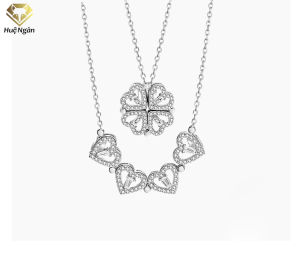 Dây chuyền bạc Ý 925 Bạc Xinh Huệ Ngân - Cỏ bốn lá may mắn PP1832