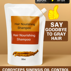 300MLCordyceps Oil-Control Shampoo Nourishes Hair Roots Prevent Hair Loss Herbal Repair Shampoo