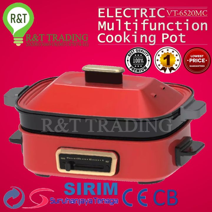 SIRIM 1200W 5Liter Electric Multifunction Cooking Pot For Steam Grill