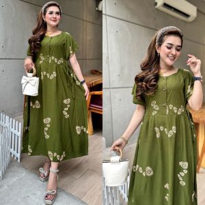 DASTER JUMBO BUSUI DAN IBU HAMIL KANCING DEPAN TERMURAH TERLARIS BAHAN RAYON ADEM MOTIF KEKINIAN