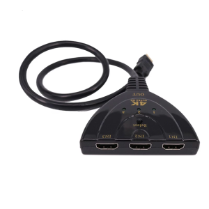 4K HDTV Switcher 3 Input 1 Output Split Screen Display With Remote Control For Multiple Device Connection